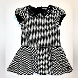Mayoral Black and White dog Tooth Dress Size 3T